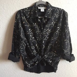 90s Vintage Western Rodeo Barbed Wire Button Shirt